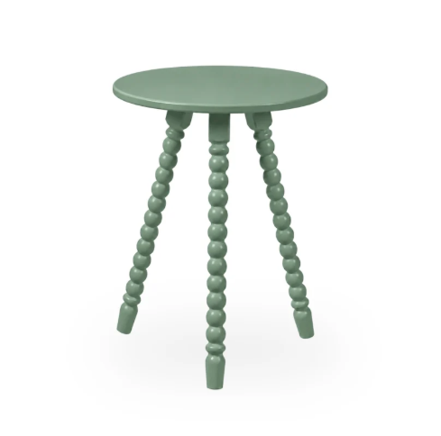 Mesa Lateral de Apoio em Madeira Maciça com Design Torneado Solene - 1315